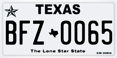 TX license plate BFZ0065