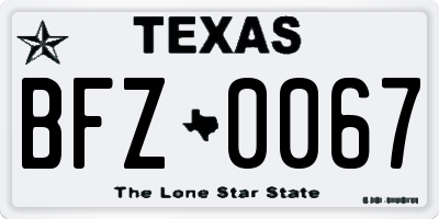 TX license plate BFZ0067