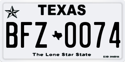 TX license plate BFZ0074