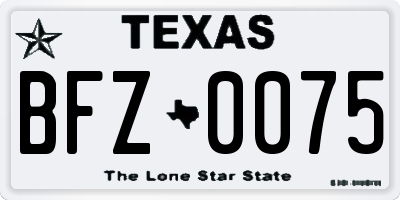 TX license plate BFZ0075