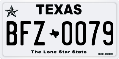 TX license plate BFZ0079
