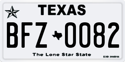 TX license plate BFZ0082