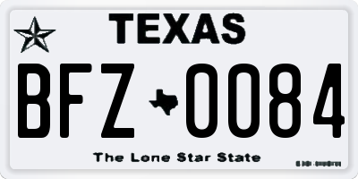 TX license plate BFZ0084