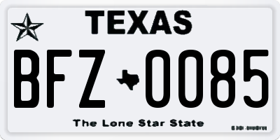 TX license plate BFZ0085