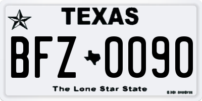 TX license plate BFZ0090