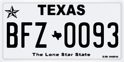 TX license plate BFZ0093