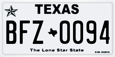 TX license plate BFZ0094