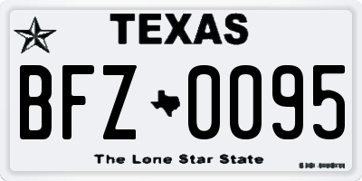 TX license plate BFZ0095