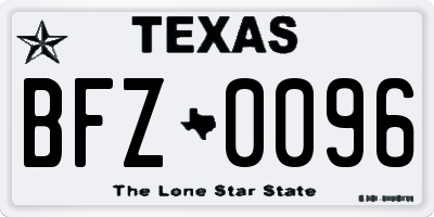 TX license plate BFZ0096