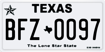 TX license plate BFZ0097