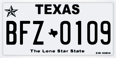 TX license plate BFZ0109
