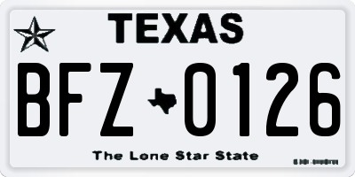 TX license plate BFZ0126