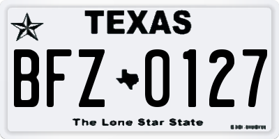 TX license plate BFZ0127
