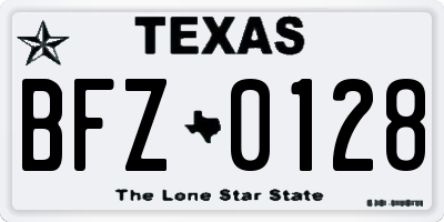 TX license plate BFZ0128