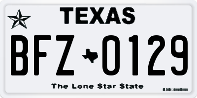 TX license plate BFZ0129