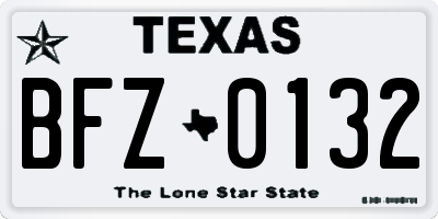 TX license plate BFZ0132