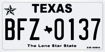 TX license plate BFZ0137