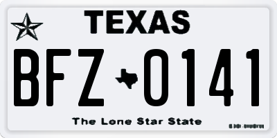 TX license plate BFZ0141