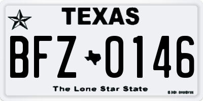 TX license plate BFZ0146