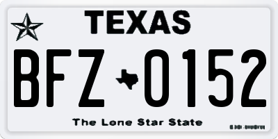 TX license plate BFZ0152