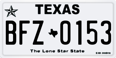 TX license plate BFZ0153