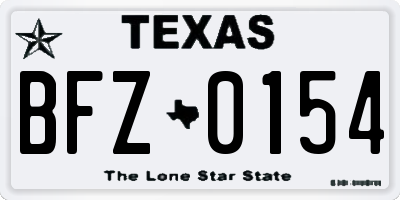 TX license plate BFZ0154