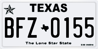 TX license plate BFZ0155