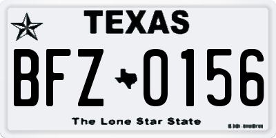 TX license plate BFZ0156