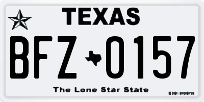 TX license plate BFZ0157