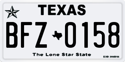 TX license plate BFZ0158