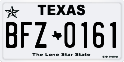 TX license plate BFZ0161