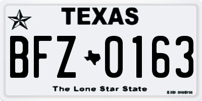 TX license plate BFZ0163