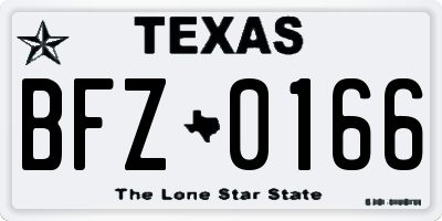TX license plate BFZ0166
