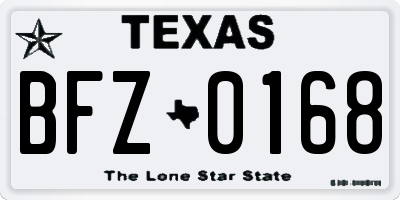 TX license plate BFZ0168