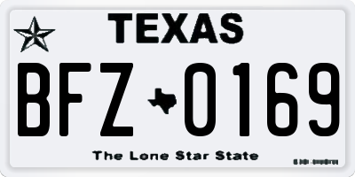 TX license plate BFZ0169