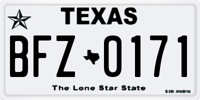 TX license plate BFZ0171