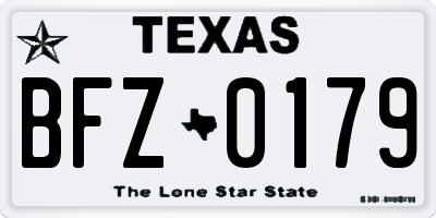 TX license plate BFZ0179