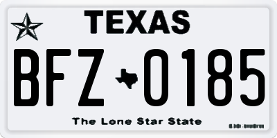 TX license plate BFZ0185