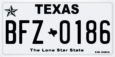 TX license plate BFZ0186