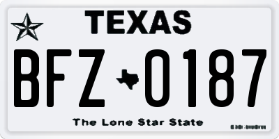TX license plate BFZ0187