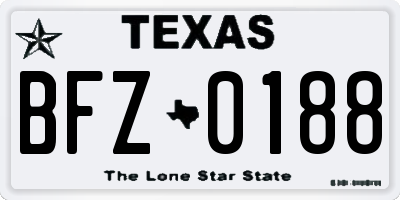 TX license plate BFZ0188