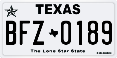 TX license plate BFZ0189