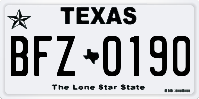 TX license plate BFZ0190