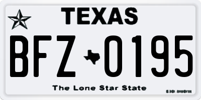 TX license plate BFZ0195