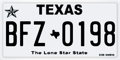 TX license plate BFZ0198