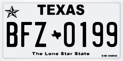 TX license plate BFZ0199