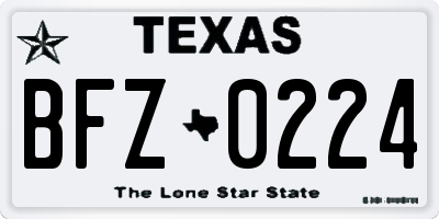 TX license plate BFZ0224
