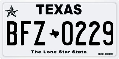 TX license plate BFZ0229