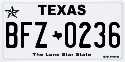 TX license plate BFZ0236