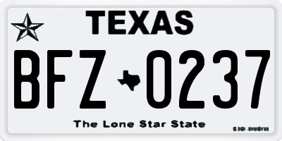TX license plate BFZ0237